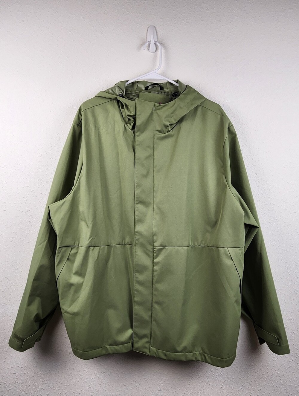 SWISS TECH Green Full Zip Outdoor Rain Jacket Hoodie Olive Green Sport Men's 2XL